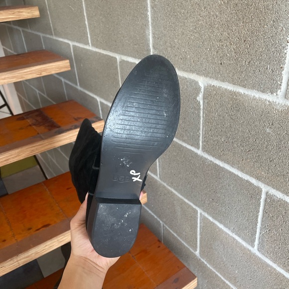 Women's UGG Gracen Suede Block Heel Riding Boots - Picture 6 of 7